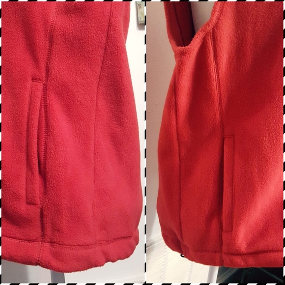 ST. John's Bay M Fleece red vest navy colar VGUC! - Picture 4 of 8